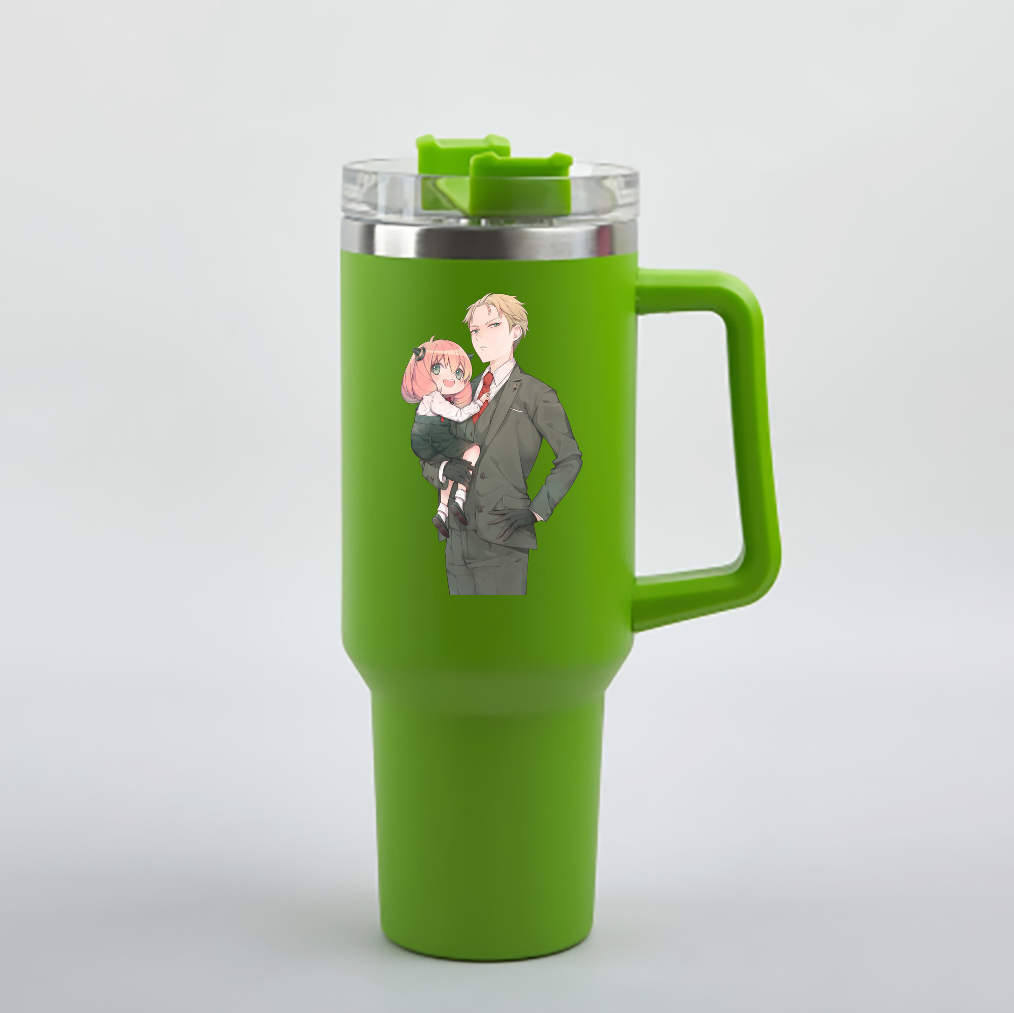 （画像用） SPY×FAMILY间谍家家酒 1200mL車用タンブラー - クリスタルステッカー（プラスチックストロー付き）